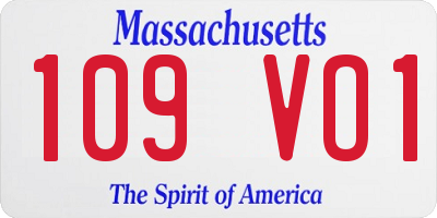 MA license plate 109VO1