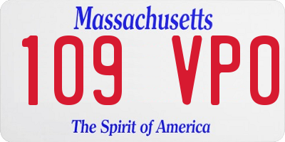 MA license plate 109VP0