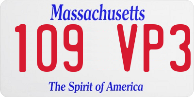 MA license plate 109VP3