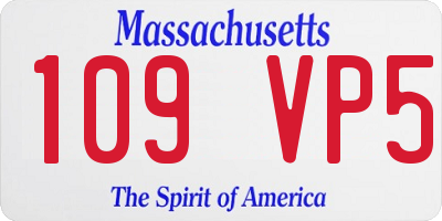 MA license plate 109VP5