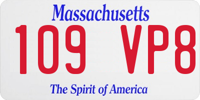 MA license plate 109VP8