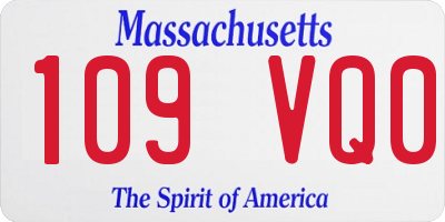 MA license plate 109VQ0