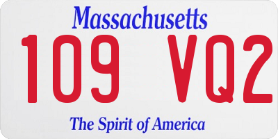 MA license plate 109VQ2