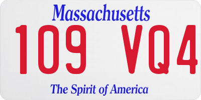 MA license plate 109VQ4
