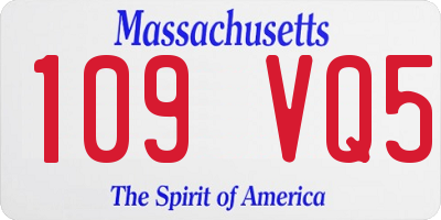 MA license plate 109VQ5