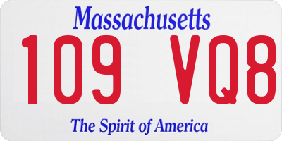 MA license plate 109VQ8