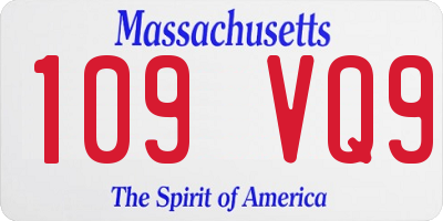 MA license plate 109VQ9