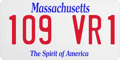 MA license plate 109VR1