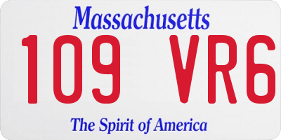 MA license plate 109VR6