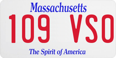 MA license plate 109VS0