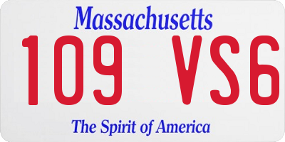 MA license plate 109VS6
