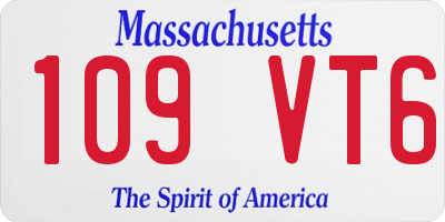MA license plate 109VT6