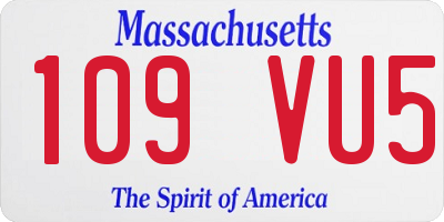 MA license plate 109VU5