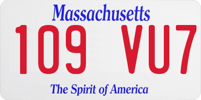 MA license plate 109VU7