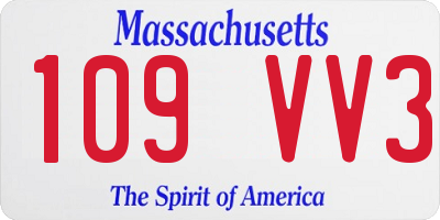 MA license plate 109VV3