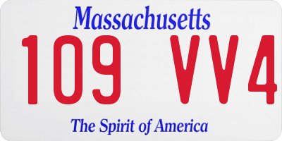 MA license plate 109VV4