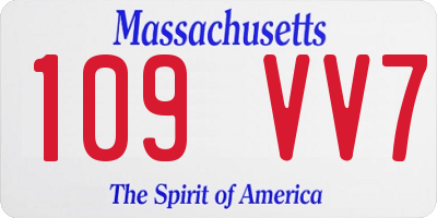 MA license plate 109VV7