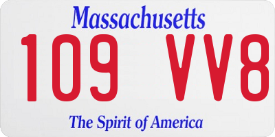 MA license plate 109VV8