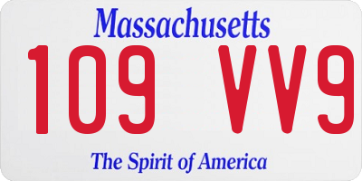 MA license plate 109VV9