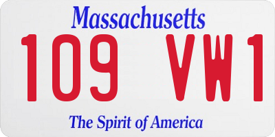 MA license plate 109VW1