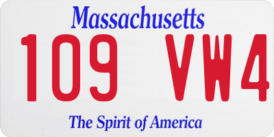 MA license plate 109VW4