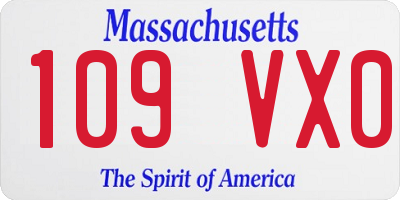 MA license plate 109VX0