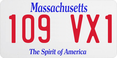 MA license plate 109VX1