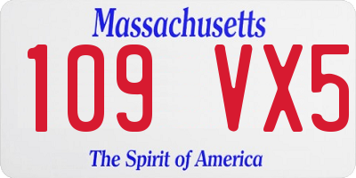 MA license plate 109VX5