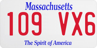 MA license plate 109VX6