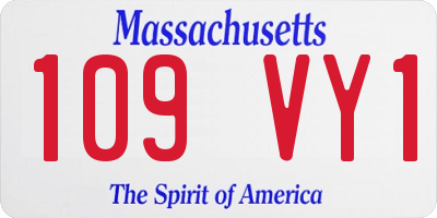 MA license plate 109VY1