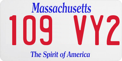 MA license plate 109VY2
