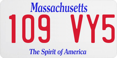 MA license plate 109VY5