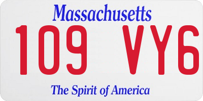 MA license plate 109VY6