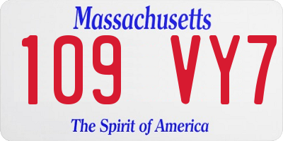 MA license plate 109VY7