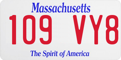 MA license plate 109VY8
