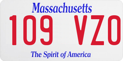 MA license plate 109VZ0