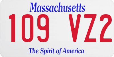 MA license plate 109VZ2