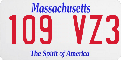 MA license plate 109VZ3