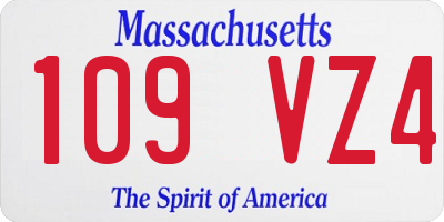 MA license plate 109VZ4