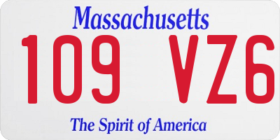 MA license plate 109VZ6