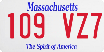 MA license plate 109VZ7