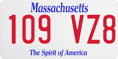 MA license plate 109VZ8