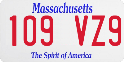 MA license plate 109VZ9