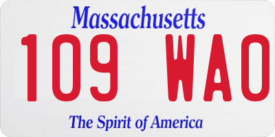MA license plate 109WA0
