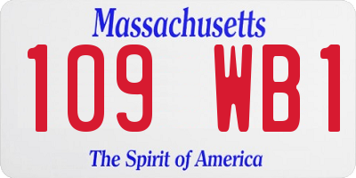 MA license plate 109WB1