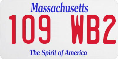 MA license plate 109WB2