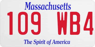 MA license plate 109WB4