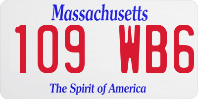 MA license plate 109WB6
