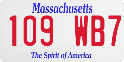 MA license plate 109WB7