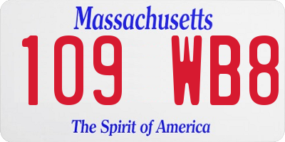 MA license plate 109WB8